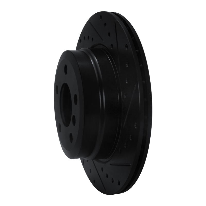 BMW X5 Brake Rotor (1) - Rear Right - R1 Concepts - Drilled & Slotted - Black - `07-`19